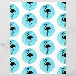 Blue Flamingo Muster Scrapbook Paper