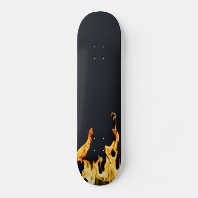 blue Flammen Flamme Flame Flames Feuer Fire S Skateboard (Vorderseite)