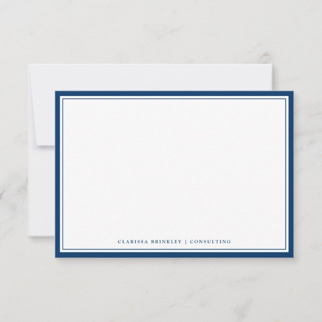Blue Flat Note Card Mitternacht Mitteilungskarte (Vorderseite)
