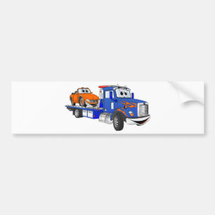 Blue Flatbed Tow Truck Autoaufkleber
