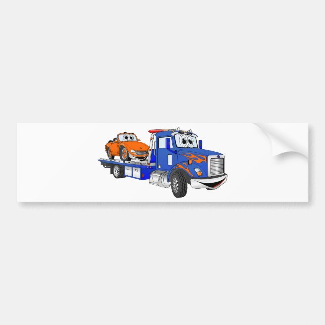 Blue Flatbed Tow Truck Autoaufkleber (Vorne)