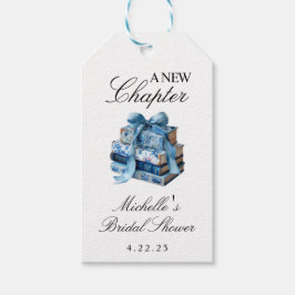 Blue Floral A New Chapter Brautparty Geschenkanhänger