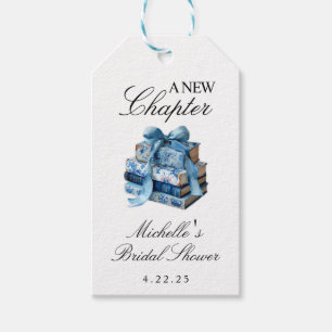 Blue Floral A New Chapter Brautparty Geschenkanhänger