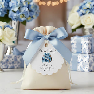 Blue Floral A New Chapter Brautparty Geschenkanhänger