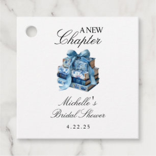 Blue Floral A New Chapter Brautparty Geschenkanhänger