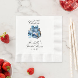 Blue Floral A New Chapter Brautparty Serviette