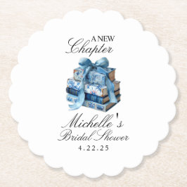 Blue Floral A New Chapter Brautparty Untersetzer