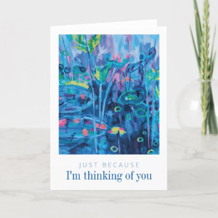 Blue Floral Abstraktes Denken Sie an Sie Dankeskarte