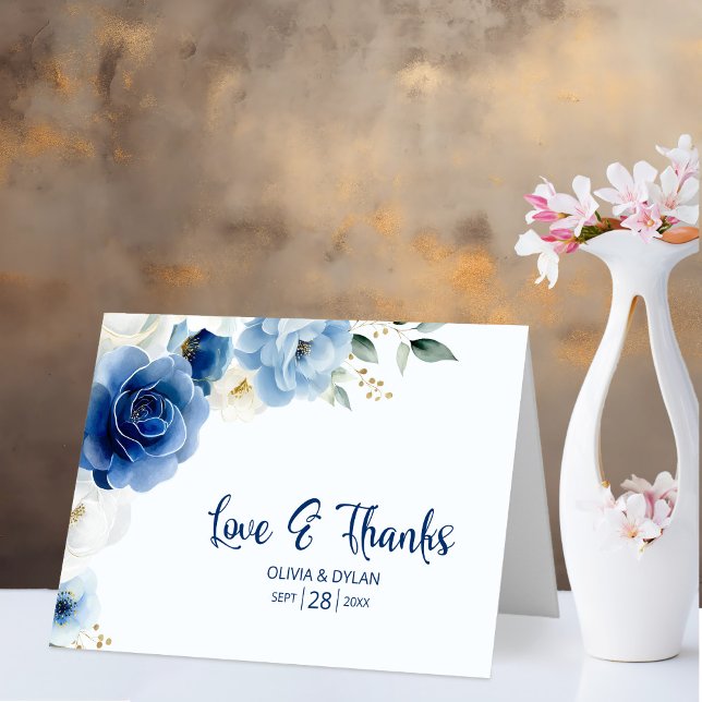Blue Floral Amour et Merci Mariage (Créateur téléchargé)