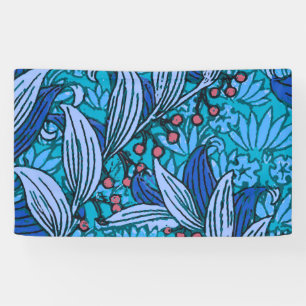 Blue Floral Antique Boho Moderne Banner