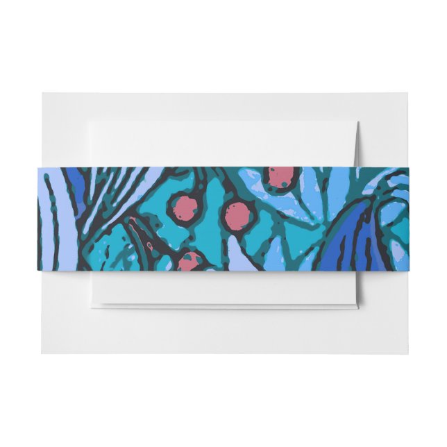 Blue Floral Antique Boho Moderne Einladungsbanderole (Vorderseite Beispiel)