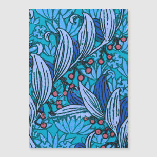 Blue Floral Antique Boho Moderne Magnetkarte