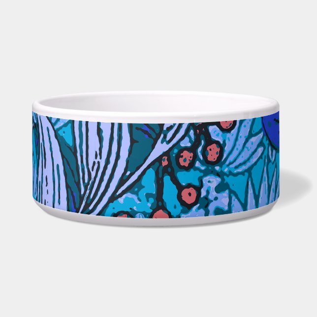 Blue Floral Antique Boho Moderne Napf (Links)