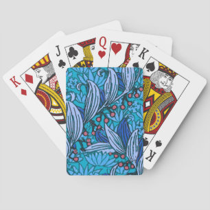 Blue Floral Antique Boho Moderne Spielkarten
