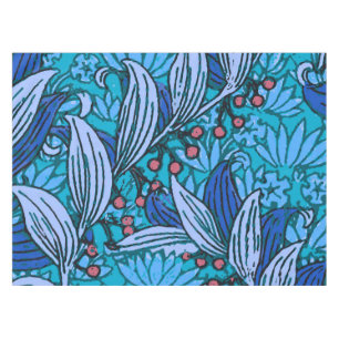 Blue Floral Antique Boho Moderne Tischdecke