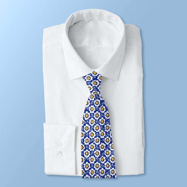 Blue Floral arabisch Muster Neck Tie Krawatte (Von Creator hochgeladen)