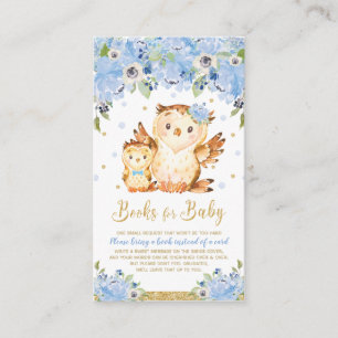 Blue Floral Baby Dusche Bringen Sie ein Buch Begleitkarte