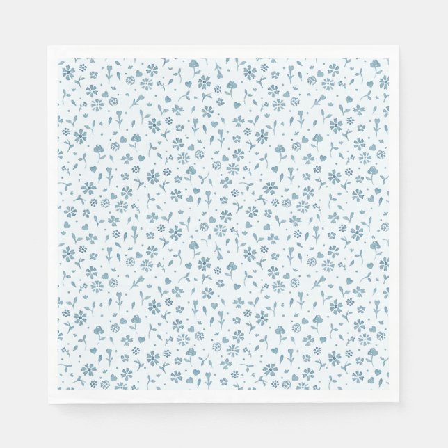 Blue Floral Baby in Bloom Young Dusche Serviette (Vorderseite)