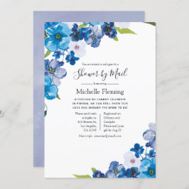 Blue Floral Baby oder Brautparty per Mail Einladung