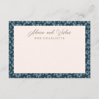 Blue Floral Baby Showcard Begleitkarte