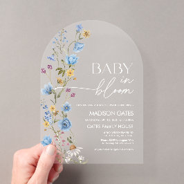 Blue Floral Baby Shower Invitation, Baby in Bloom Acryleinladungen