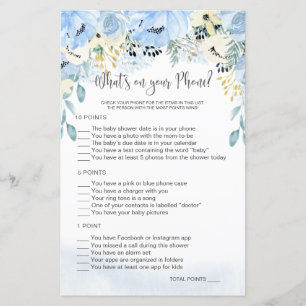 Blue Floral Baby Shower Was ist auf Ihrem Handyspi