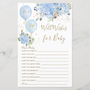 Blue Floral Balloon Boy Guess Well Wtains for Baby