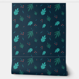 BLUE FLORAL BLÄTTER VINTAG SEAMLESS TAPETE