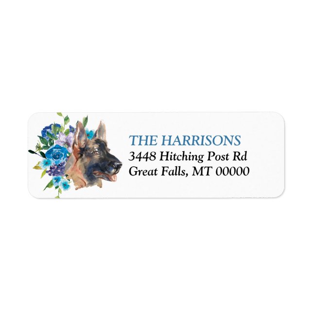Blue Floral Bouquet German Shepherd Dog (Vorne)