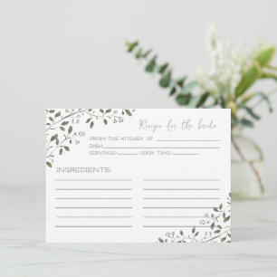 Blue Floral Branch Rezept Card für die Brücke Mitteilungskarte