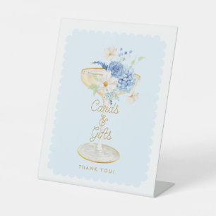Blue Floral Brautparty Karten und Geschenke Sockelschild
