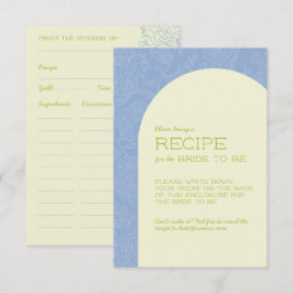 Blue Floral Brautparty Rezeptkarten Begleitkarte