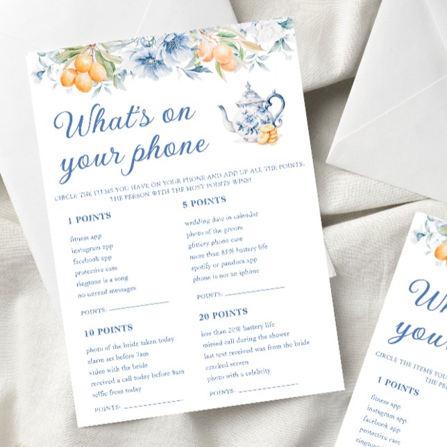 Blue Floral Ce qui est sur votre téléphone Cartes  (Créateur téléchargé)