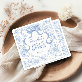 Blue Floral Chinoiserie Brautparty Napkins Serviette