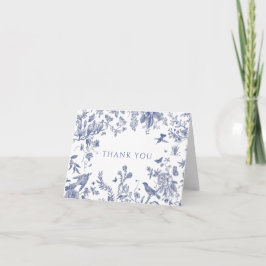 Blue Floral Chinoiserie Danke Karte