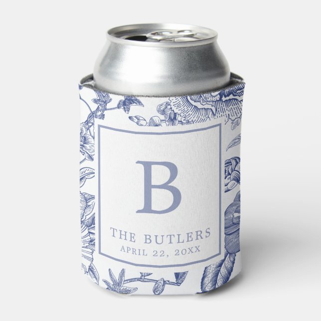 Blue Floral Chinoiserie Erstaufenthalt Cooler Dosenkühler (Kanne Vorderseite)