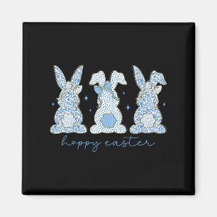 Blue Floral Chinoiserie Happy Osterfestung Drei Bu Magnet