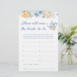Blue Floral Citrus Wie alt ist die Braut, um zu sp