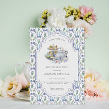 Blue Floral Coquette Tee Party Brautparty