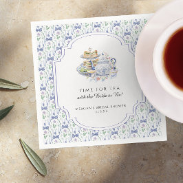 Blue Floral Coquette Tee Party Brautparty Serviette