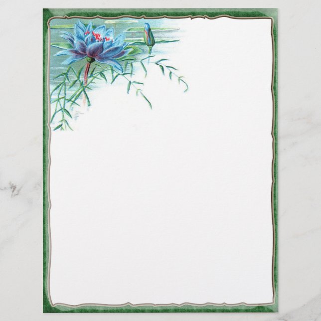 Blue Floral Corner Letterhead (Vorderseite)