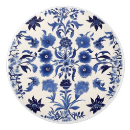 Blue Floral Custom Keramik Knoblauch Keramikknauf