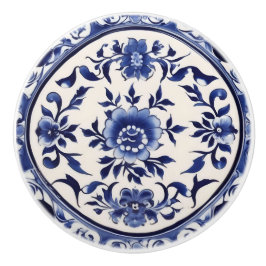 Blue Floral Custom Keramik Knoblauch Keramikknauf