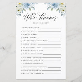 Blue Floral, der das Bride Best Duwer Game kennt