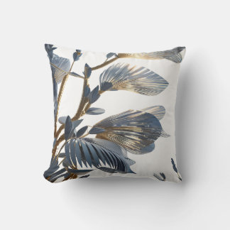 Blue Floral Design Plant Kissen