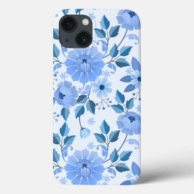 Blue Floral Design Tochter Case-Mate iPhone Hülle (Rückseite)
