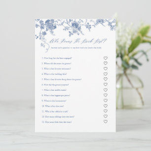 Blue Floral, die die besten Spielkarten der Bride Einladung