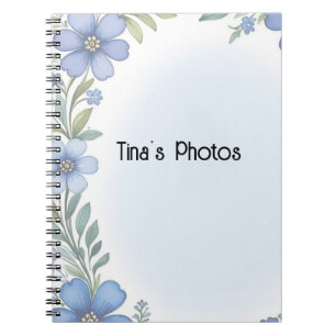 Blue Floral Elegance Spiral Foto Notebook Notizblock