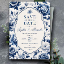 Blue Floral Elegant Chinoiserie Classic