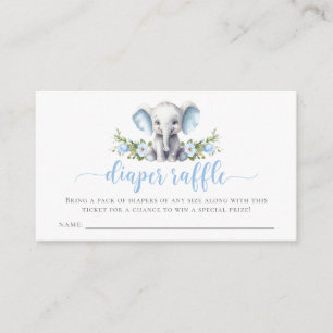 Blue Floral Elephant Babydusche Windelwanne Windel Begleitkarte